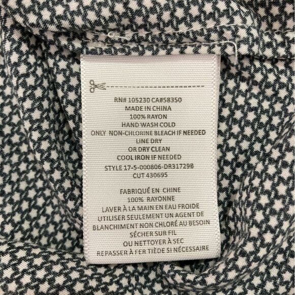 Joie Tunic Top Women’s M Black White Star Print Bell Sleeve Casual Chic Preppy - Picture 9 of 12